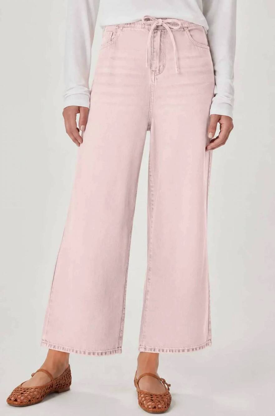NEW SPLENDID lounge denim crop pants in rose petal